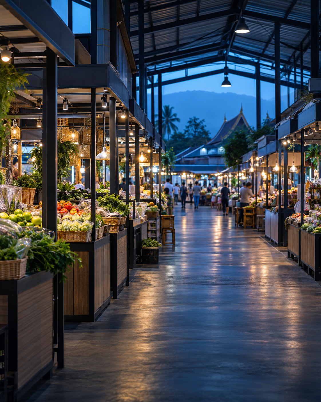 ตลาดร่วมสมัยที่มีพื้นที่ร้านค้าให้เช่า